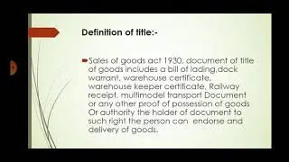 document of title of goods And Railway Receipt