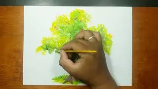 How to draw APPLE TREE with watercolor