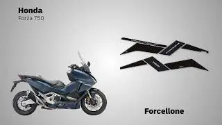 LabelBike® ADESIVI in GEL 3D Forcellone compatibile con scooter Honda Forza 750