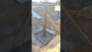 Isolated Footing & Column Reinforcement 😍 #shorts #construction