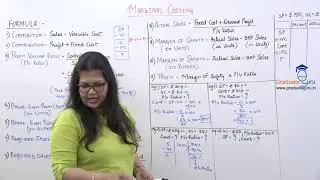 SEM 6 - Cost Accounting - Marginal Costing - Formulas with examples