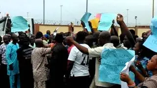 Nigerian freight forwarders protesting