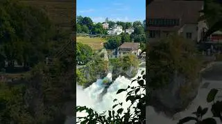 The Most Powerful Waterfall in Switzerland! 😱 Rhine Falls 🌊 #TravelShorts #Rheinfall #Switzerland