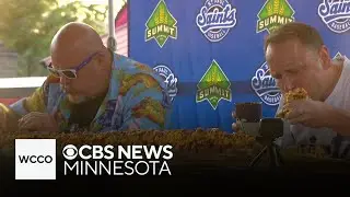 Joey Chestnut completes Land of 10,000 Calories hot dog with Minnesota man
