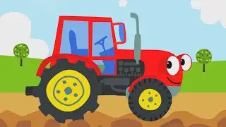 Tractor works the fields | Meow Meow Kitty Songs for children and babies
