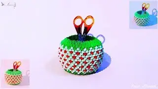 How to make 3d origami Pen holder 41
