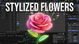 Flores dibujadas en GN de Blender!  💐🥀
