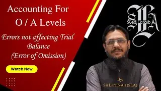 Errors not affecting the trial balance - Error of Omission
