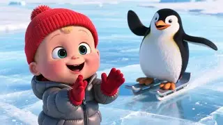Baby and Penguin Fun 🐧❄️ | Learn with Animals | Fun Learning Song for Kids