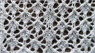 Ажурные ромбики спицами Openwork rhombuses with knitting needles