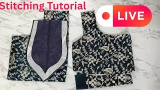 Trending Blouse Back Neck Design Stitching Live Tutorial #youtubelive #viralvideo #sewing #tutorial