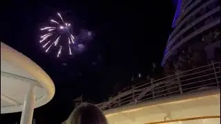 Fireworks at our Disney Cruise at night