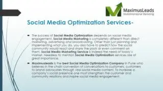 Social Media Optimization Services | Maximusleads