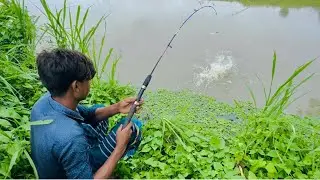 Best Hook Fishing Video | Traditional Hook Fishing in This Village Young Boy Fishing With Hook