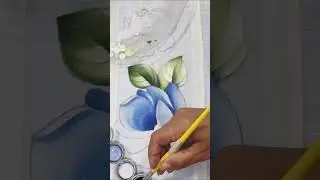 pintando Rosa Azul fundo preto ( parte 2)