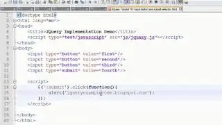JQuery Tutorial 18 - input button and submit selector with an example