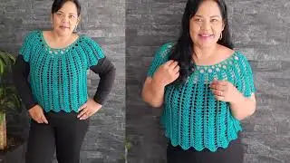 Blusa a crochet con aros parte 1 #crochet #handmade #normaysustejidos