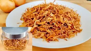 Crispy Fried Onions without Oil | Roasted Onion with Suji | کرسپی فرائیڈ/ روسٹڈ پیاز بغیر تیل کے