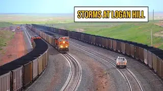 Powder River Basin Coal Trains Battle Steep Grades and Severe Thunderstorms at Logan Hill