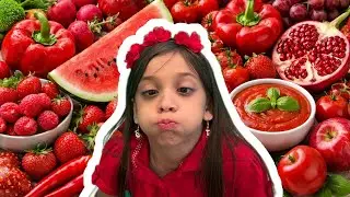 24 Hour Red Food Only Challenge! 🍎🥩🥵