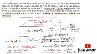 Ejercicio asentamiento debido a un terraplén - Curso Virtual Geotecnia