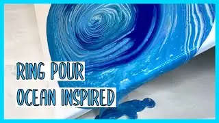 Ocean Inspired Ring Pour / Acrylic Pouring / Fluid Art
