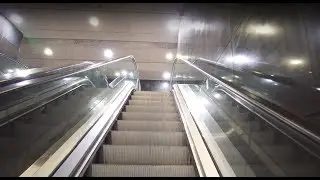 Poland, Warsaw, Nowy Świat-Uniwersytet metro station + walk to Mc Donalds, 4X escalator, 3X elevator
