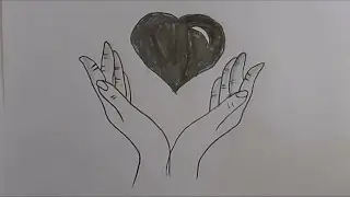 How to draw a Hand with Heart || step by step Drawing