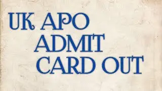 uk apo 2021 admit card || uttarakhand apo 2021