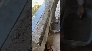 Spreading mortar | black granite window frame fitting #mydreamhouse01 #tipsntricks