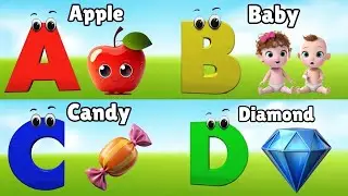 Песенка про фонетику ABC - обучающие видеопесни для малышей, буква А &mdash; яблоко, детские стишки, пе...