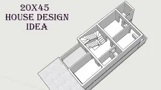 20x45 Plot Size  Basic 3D House Design idea