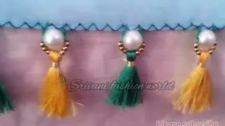 simple pearls & small beads saree kuchu designs || Design #6# || saree knots #srivanifashionworld