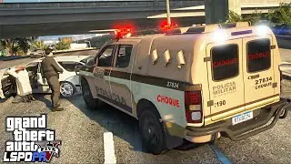 BRAÇÃO TENTANDO DAR PINOTE DO CHOQUE - PMMG - GTA 5 ROTINA POLICIAL