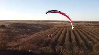 Perfect launch, drone footage at Austin Paramotor Flight School