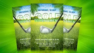 Professional Golf Tournament Flyer Design | Adobe Photoshop Tutorial