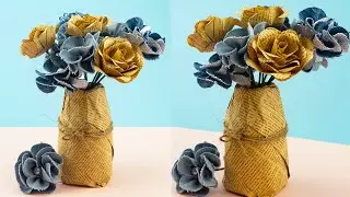 How to Make Beautiful Flowers out of Old Jeans - Old Jeans Craft - Reuse Old Jeans - DIY Room Decor