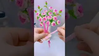 Create a Gradient Pipe Cleaner Rose in 1 Minute!| Easy DIY #Fuzzay #pipecleaners #tutorial #shorts