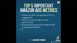 Dean Masalta: Top 5 Important Amazon Ad Metrics to Follow! www.infiniteprime.co (808)480-2608