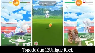 Togetic duo with 12 different rock types in partly cloudy