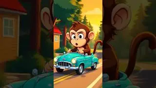 🐵 Monkey Driving a Cute Car | Funny Cartoon Short 🚗✨