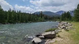 캐나다 앨버타 재스퍼 국립공원 멀린 레이크 로드에서 본 멀린 강 Malign River in Maligne Lake Rd, Jasper, Alberta
