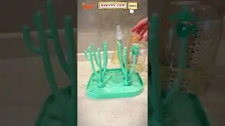 Tired of bacteria breeding in wet bottles? Try Detachable Baby Bottle Drying Rack With Water Tray!