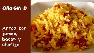 Arroz rápido con jamón, bacon y chorizo en Olla GM D!!