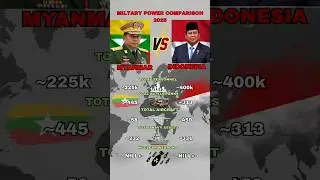 Indonesia vs Myanmar Military Power Comparison 2025 | Army, Navy & Airforce Strength#shorts