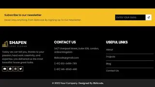 Responsive Footer Design Using HTML & CSS