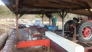 The Foley Belsaw; Sawing a Hackberry saved from the burn pile and making boards.