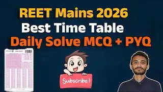 सटीक रणनीति L-1 L-2 REET Mains Best Time Teble 2026 | REET Mains | Yash Sir