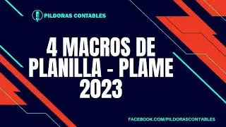 Macros Carga masiva de Planilla a PLAME | Recibos por Honorario | AFPNET. 2023
