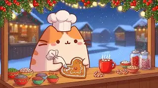 Mochi Cat's Cookie Workshop 🍪 Chill Christmas Music ❄️ Soft Lofi to Relax & Study
